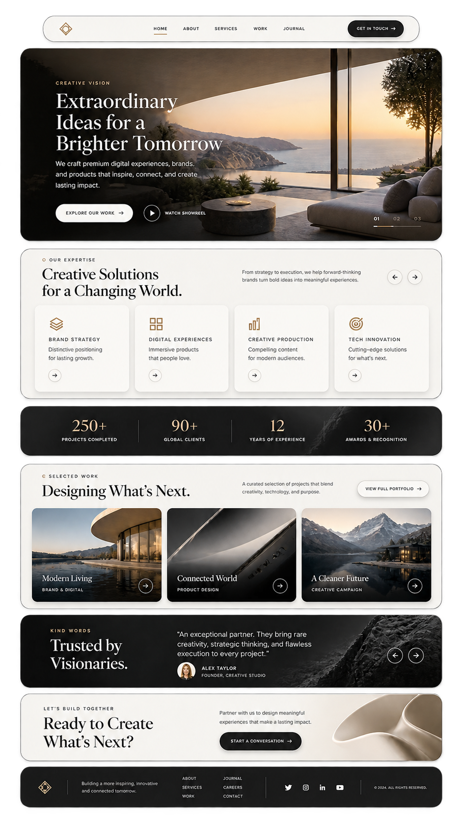 Full creative agency landing page design